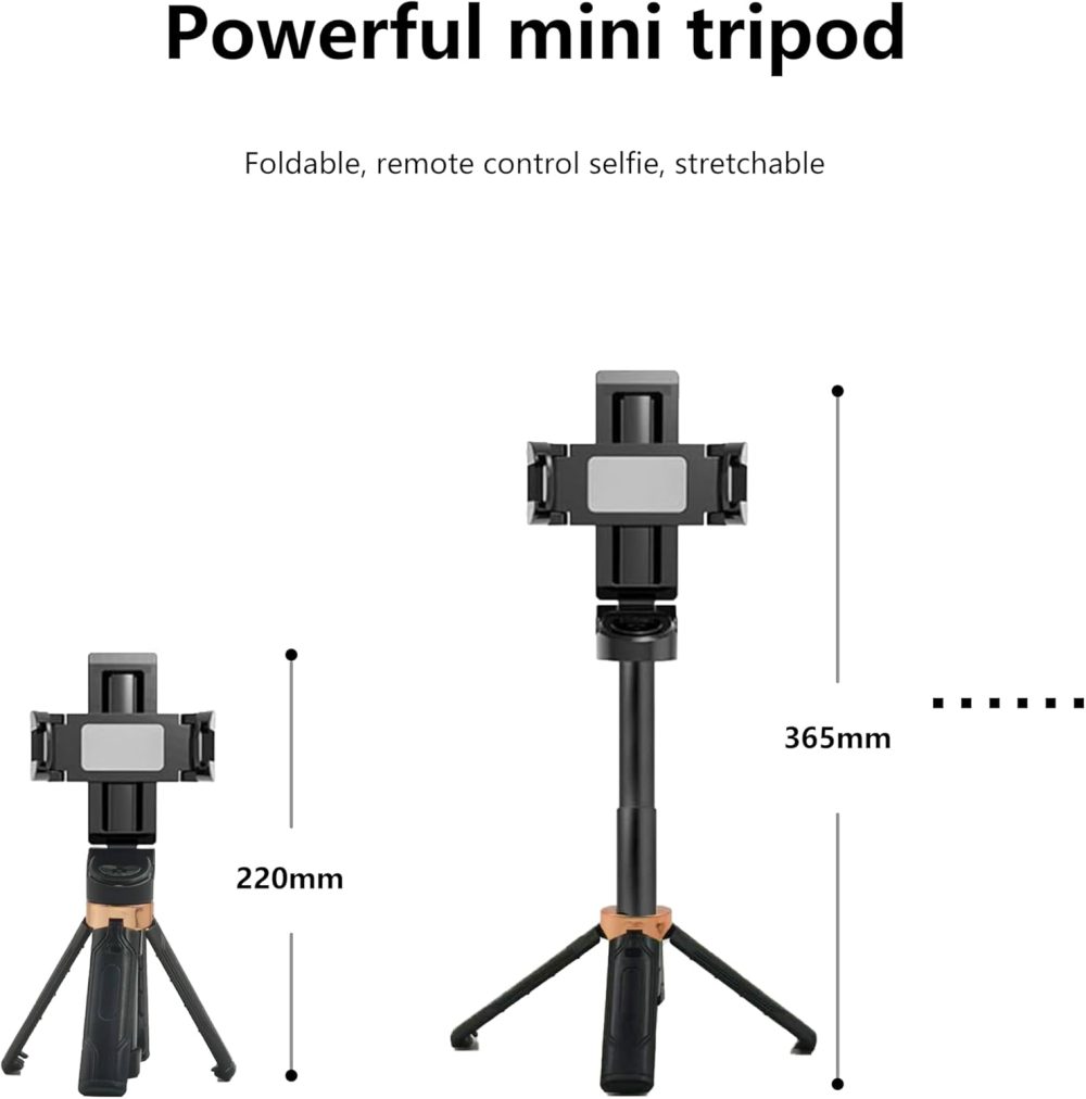 2025 New Pocketflex Mini Tripod, Pocket Flex Portable Selfie Stick, Magic Selfie Stick, Flipping Flexible Tripod Mini JJ02, 360°Pocket Flex Selfie Stick with Remote (Black) - Image 7