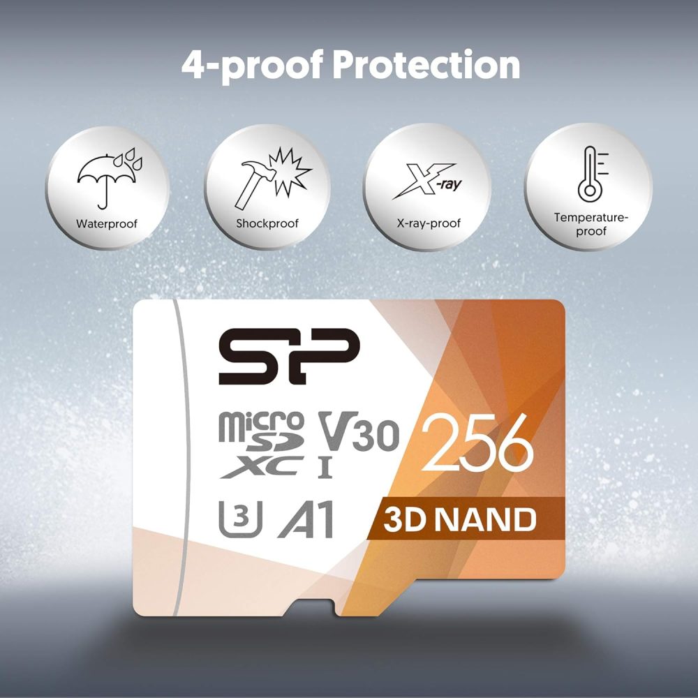 Silicon Power 256GB Micro SD Card U3 SDXC Up to 100MB/s High Speed Memory Card with Adapter for Nintendo-Switch, Cams and Drones - Image 5